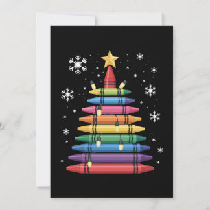 Weihnachtsbaum Wachsmalstift Kunst Lehrer Schule X Einladung