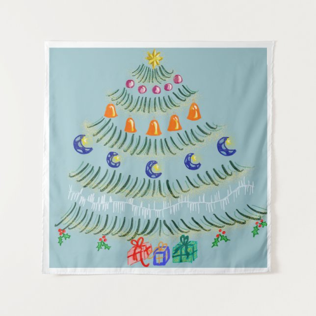 Weihnachtsbaum Wandteppich (Vorderseite)