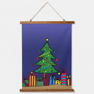 Weihnachtsbaum Wandteppich Mit Holzrahmen