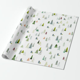 Weihnachtsbaum Wasserfarbe Geschenkpapier