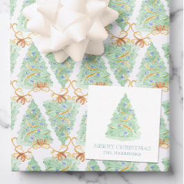 Weihnachtsbaum Wasserfarbe Grandmillennial Mitteilungskarte