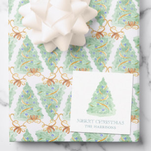 Weihnachtsbaum Wasserfarbe Grandmillennial Mitteilungskarte