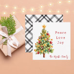 Weihnachtsbaum Wasserfarbe Moderne Liebe Freude Mitteilungskarte<br><div class="desc">Watercolor Christmas Tree Modern Peace Liebe Joy Note Card Diese Notizkarte vereint festliche Tradition und moderne Eleganz mit diesem trendigen und stilvollen Aquarellbaum Weihnachtsbaumdesign. Dieses bezaubernde Design spiegelt den Geist der Urlaubssaison wider. Die moderne Typografie "Friede, Liebe, Freude" ist eine einfach formulierte und zeitgenössische Weihnachtsbotschaft. Diese Notenkarte ist die perfekte...</div>