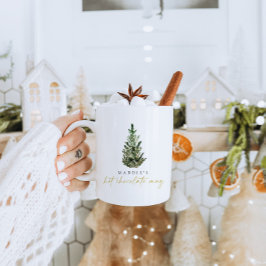 Weihnachtsbaum Wasserfarbe Personalisiert Weihnach Kaffeetasse