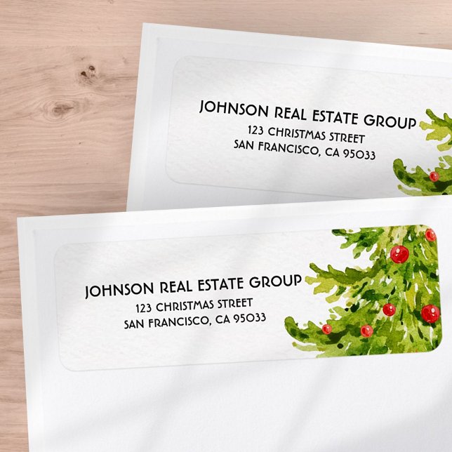 Weihnachtsbaum Wasserfarbe Rücksendeadresse (Von Creator hochgeladen)