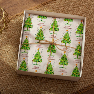 Weihnachtsbaum Wasserfarbe Seidenpapier