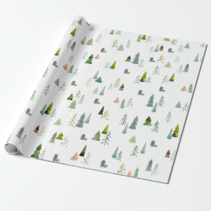 Weihnachtsbaum Wasserfarbe und Gold Geschenkpapier