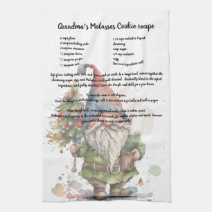 Weihnachtsbaum Wasserfarben-Gnom-Rezept-Tee Geschirrtuch