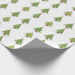 Weihnachtsbaum Wasserfarbenurlaub Feierliche Grün Geschenkpapier