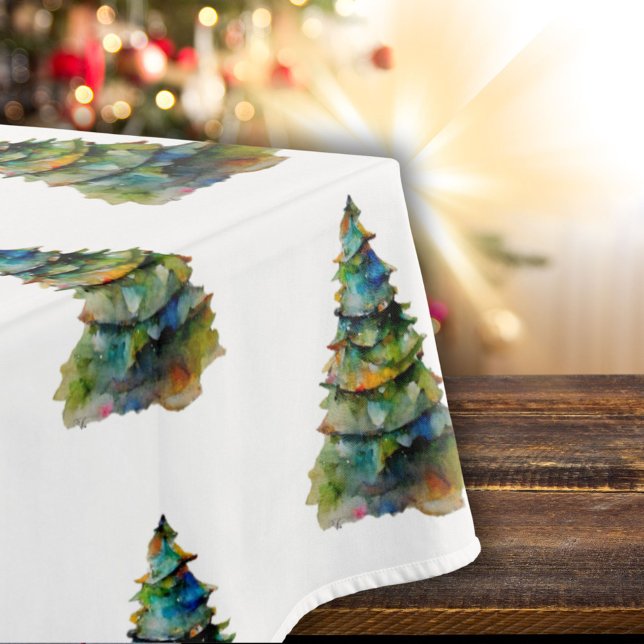 Weihnachtsbaum Watercolor Muster Urlaub Tischdecke (Von Creator hochgeladen)