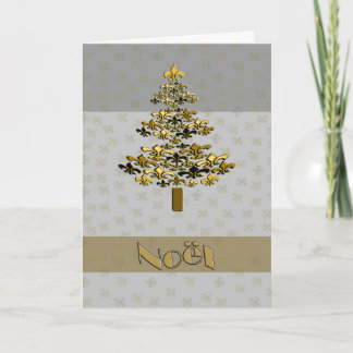 Weihnachtsbaum-Weihnachten Gold Fleur de Lys Feiertagskarte