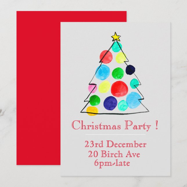 Weihnachtsbaum Weihnachten Party Einladung (Vorne/Hinten)