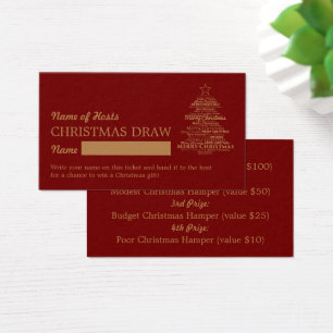 Weihnachtsbaum, Weihnachts-Party Raffle Tickets