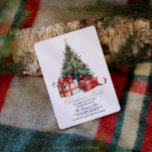 Weihnachtsbaum Weihnachtsbaum Party Feiertagskarte<br><div class="desc">Dieser wunderschöne Weihnachtsbaum mit roten Geschenken ist elegant und minimalistisch. Ideal für die Feier dieser Winterferien-Saison!</div>