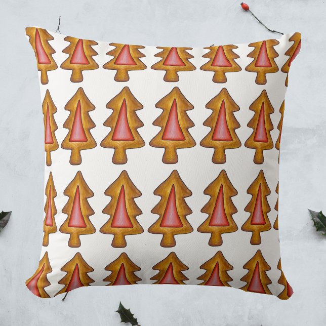Weihnachtsbaum-Weihnachtsfeiertag aus Rotverkettet Kissen (Christmas tree cookie pillow)
