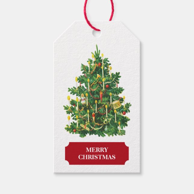 Weihnachtsbaum Weihnachtsfeiertag Geschenkanhänger (Vorderseite)