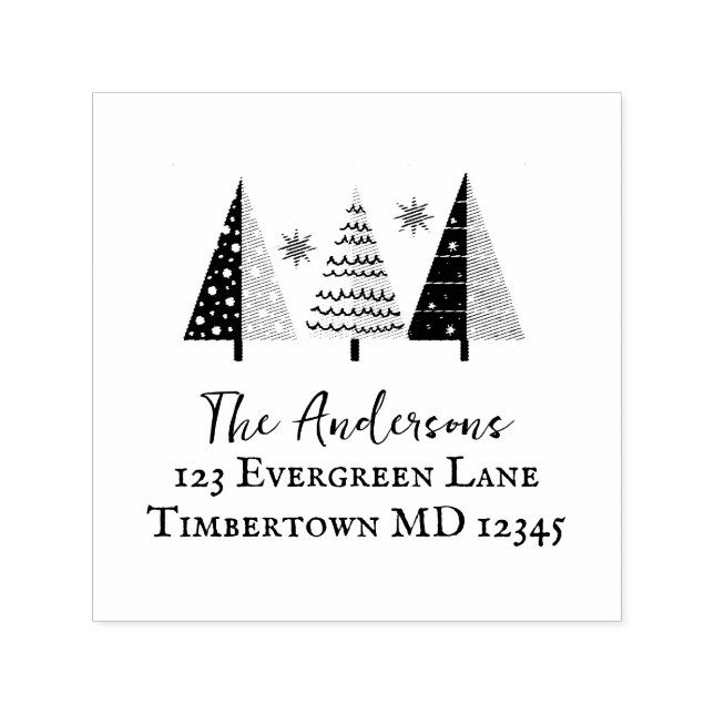 Weihnachtsbaum Weihnachtsfeiertage Rücksendeadress Permastempel (Design)
