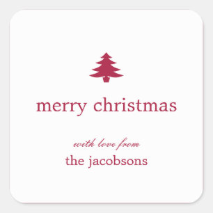 Weihnachtsbaum-Weihnachtsgeschenk-Stickers Quadratischer Aufkleber