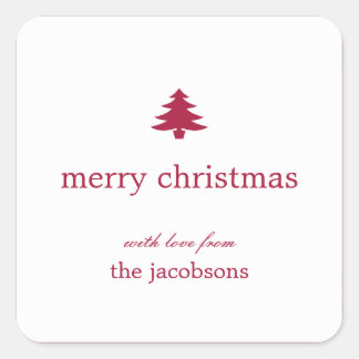 Weihnachtsbaum-Weihnachtsgeschenk-Stickers Quadratischer Aufkleber