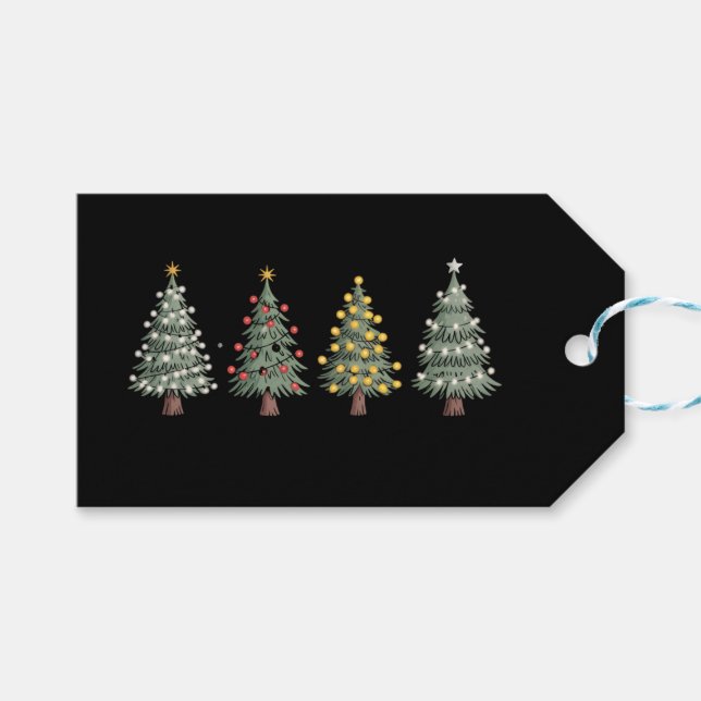 Weihnachtsbaum Weihnachtsgeschenk Winter Geschenkanhänger (Vorderseite (Horizontal))
