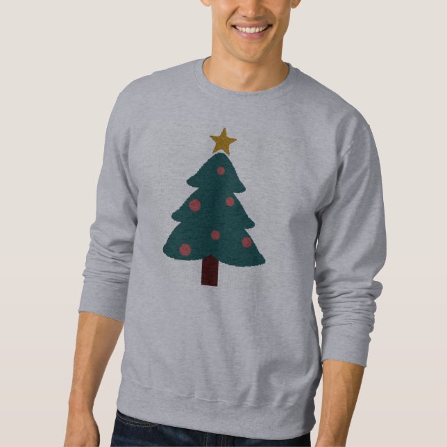 Weihnachtsbaum-Weihnachtshässliche Strickjacke Sweatshirt (Vorderseite)
