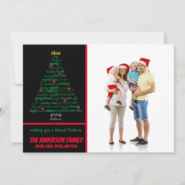 Weihnachtsbaum — Weihnachtskarte Einladung (Vorderseite)