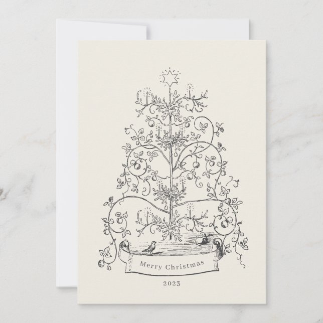 Weihnachtsbaum-Weihnachtskarte Feiertagskarte (Vorderseite)