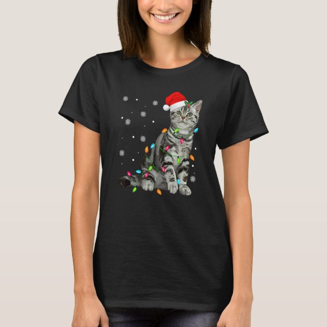 Weihnachtsbaum Weihnachtskat T-Shirt (Vorderseite)