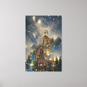 Weihnachtsbaum, Weihnachtskirche Leinwanddruck