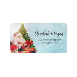 Weihnachtsbaum, Weihnachtsmann Adressaufkleber
