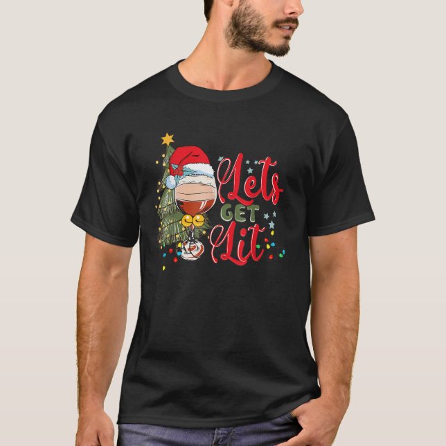 Weihnachtsbaum Weihnachtsmannmütze Funny Lasse Wei T-Shirt (Vorderseite)