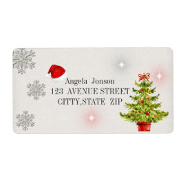 Weihnachtsbaum, Weihnachtsmannmütze, Glitzer