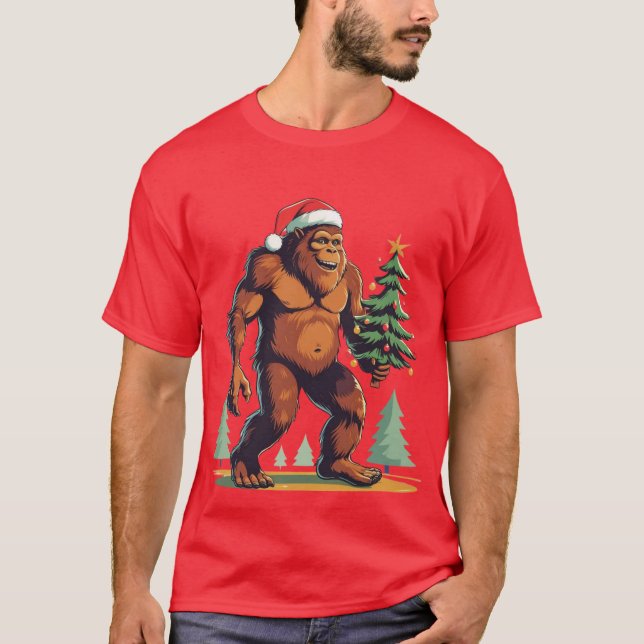 Weihnachtsbaum-Weihnachtsmannmütze T-Shirt (Vorderseite)