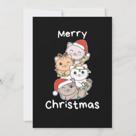 Weihnachtsbaum Weihnachtstiere Katzen Feiertagskarte