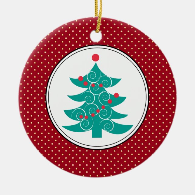 Weihnachtsbaum-Weihnachtsverzierungen Keramik Ornament (Vorne)