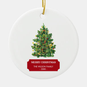 Weihnachtsbaum Weihnachtszeit Familienname Jahr Keramik Ornament