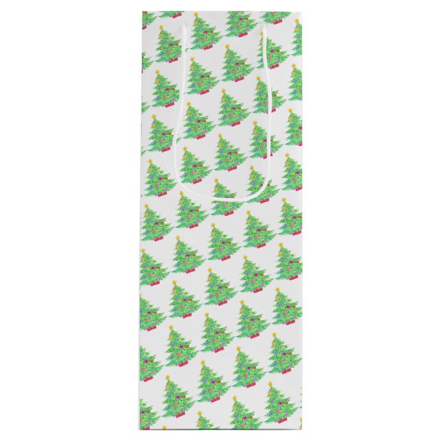 Weihnachtsbaum Weinbeutel Geschenktüte Für Weinflaschen (Vorderseite)