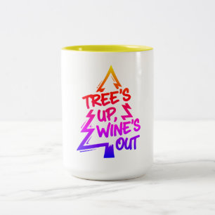 Weihnachtsbaum-Weinliebhaber Zweifarbige Tasse