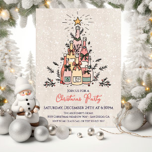 Weihnachtsbaum-Weinparty zur Feier der Festtage Einladung