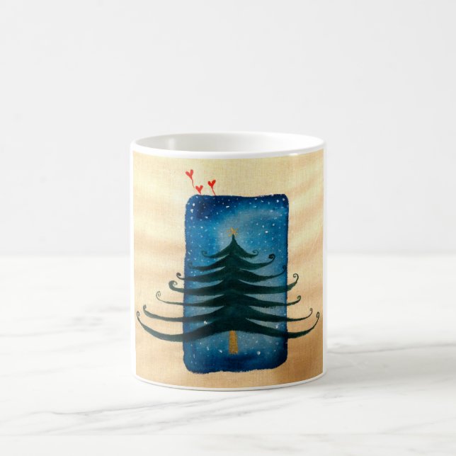 Weihnachtsbaum Weiß 325 ml Klassische Weiße Tasse (Mittel)