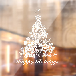 Weihnachtsbaum weiß Brauch Fensteraufkleber