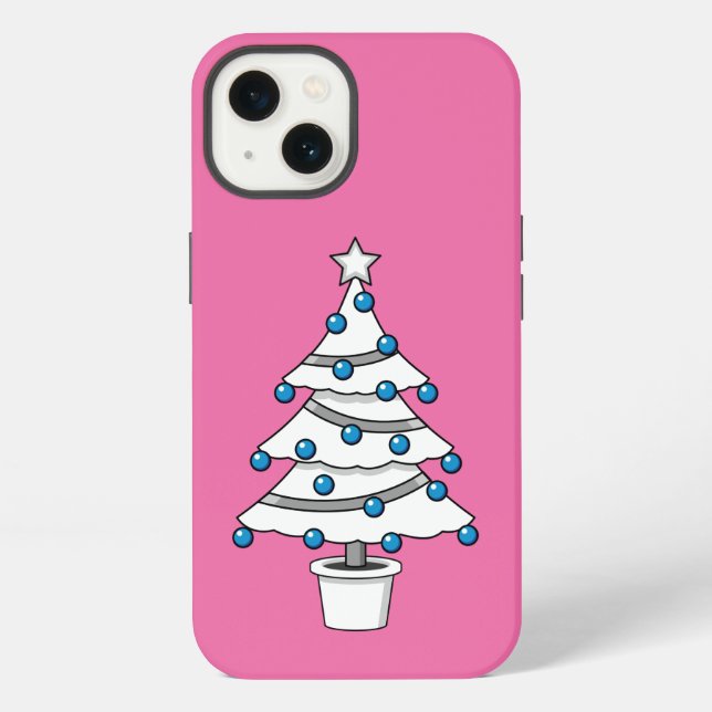 Weihnachtsbaum weiß iPhone hülle (Rückseite)