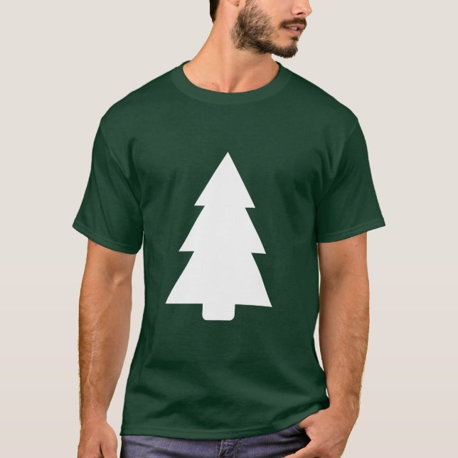 Weihnachtsbaum Weiße Silhouette T-Shirt (Vorderseite)
