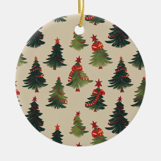 Weihnachtsbaum Wiederholung Muster Keramik Ornament (Vorne)