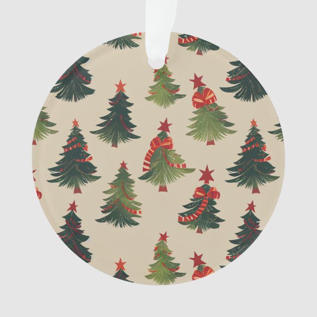 Weihnachtsbaum Wiederholung Muster Ornament (Vorderseite)