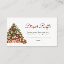 Weihnachtsbaum-Windel-Raffle-Baby-Shower-Einlage