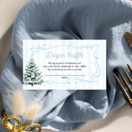 Weihnachtsbaum Winter Blau Windel Raffel Tickets Begleitkarte