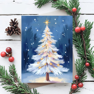 Weihnachtsbaum Winter Schnee Feiertagspostkarte