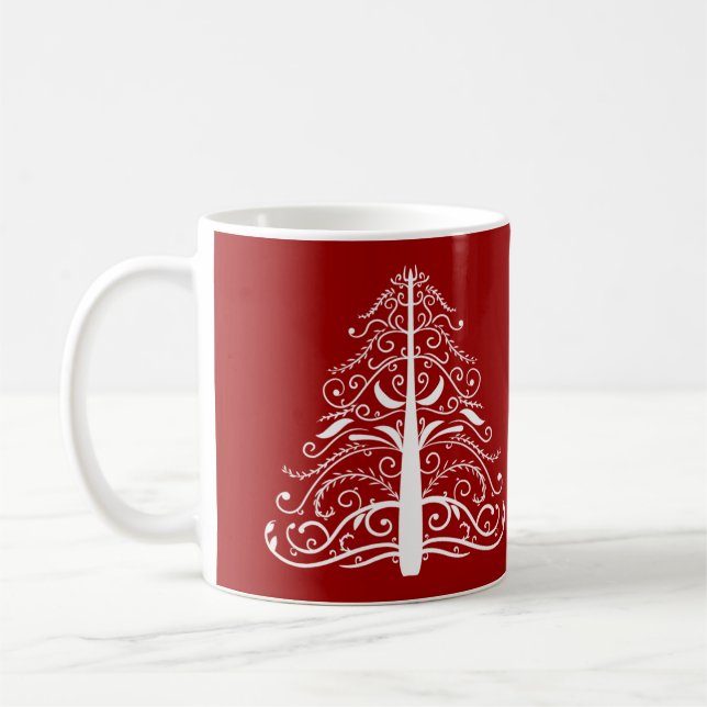 Weihnachtsbaum Winterhochzeit Kaffeetasse (Links)