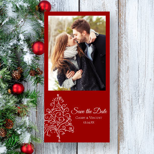 Weihnachtsbaum Winterhochzeit Save the Date